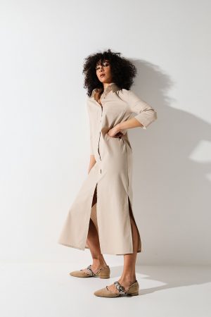 Sahara dress – abito chemisier cotone organico