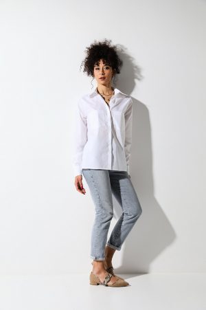 Essential white shirt – camicia bianca cotone organico