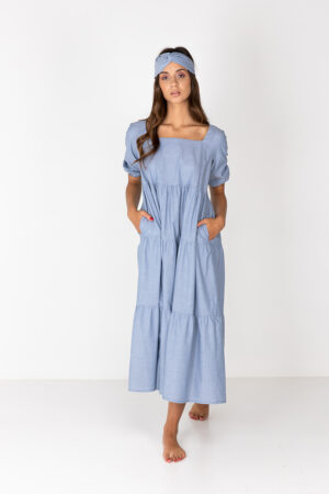 Carola dress – vestito cotone con balze
