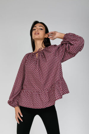 Susy blouse – blusa cotone con balza